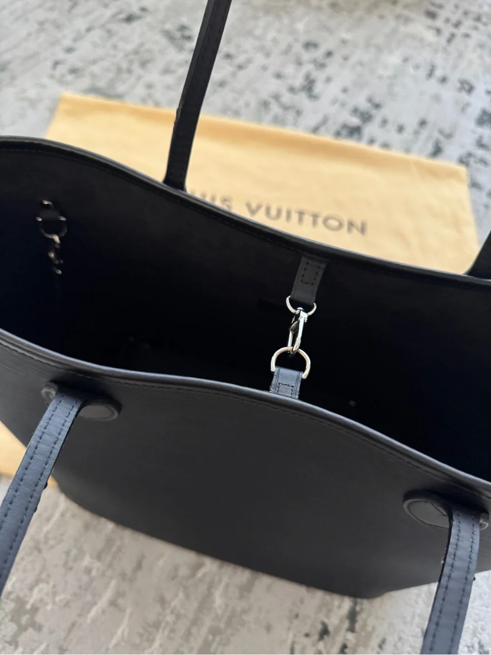 Louis Vuitton Black Epi Neverfull Tote